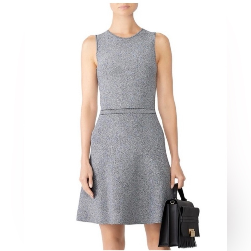 Theory Gray Knit Marl Flare Mini Dress!